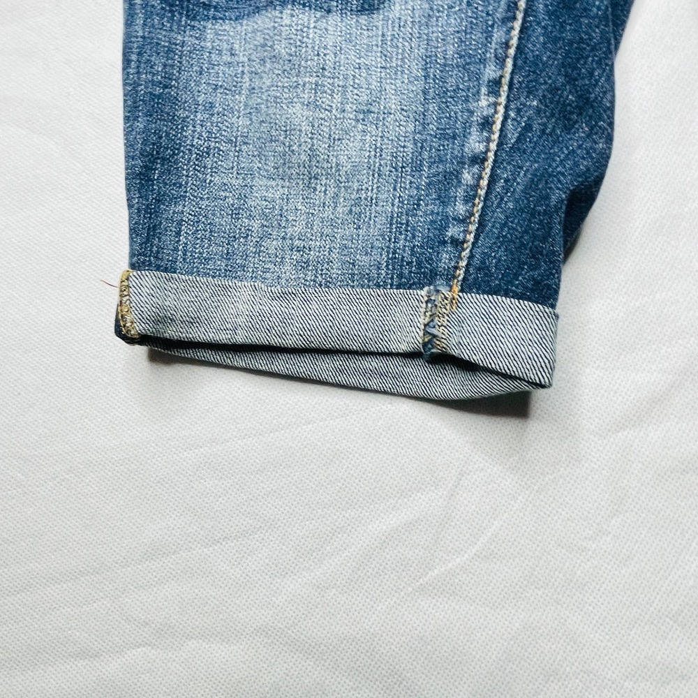 Time and Tru Bermuda Shorts Womens 4 Distressed Patchwork Denim Cuffed - Picture 6 of 14